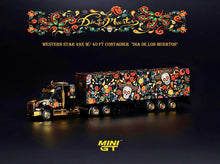 Load image into Gallery viewer, Mini GT 1:64 Mijo Exclusive Western Star 49X with 40 Ft Container Day Of The Dead “Dias De Los Muertos” 2022 Limited Edition