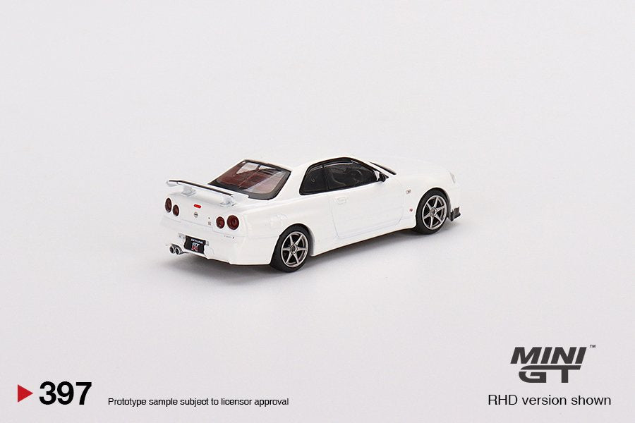 Mini GT 1:64 Mijo Exclusive Nissan Skyline GT-R (R34) V-Spec N1 White