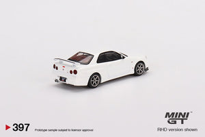 Mini GT 1:64 Mijo Exclusive Nissan Skyline GT-R (R34) V-Spec N1 White
