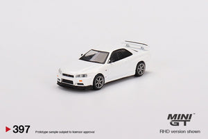 Mini GT 1:64 Mijo Exclusive Nissan Skyline GT-R (R34) V-Spec N1 White