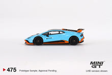 Load image into Gallery viewer, Mini GT 1:64 Mijo Exclusive Lamborghini Huracán STO Blu Laufey