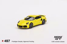 Load image into Gallery viewer, Mini GT 1:64 Porsche 911 Turbo S (Racing Yellow) – MiJo Exclusives USA