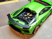 Load image into Gallery viewer, HH Toys 1/64 Lamborghini SVJ Green with opening engine cover