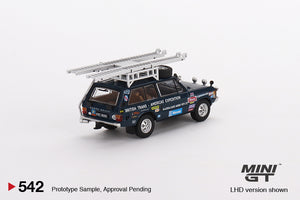 (Preorder) Mini GT 1:64 Range Rover 1971 British Trans-Americas Expedition (VXC-868K) – Blue – Mijo Exclusives