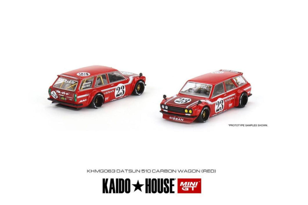 (Pre order) Kaido House x Mini GT 1:64 Datsun Kaido 510 Wagon #23 (Red) Limited Edition