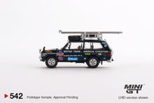 Load image into Gallery viewer, Mini GT 1:64 Range Rover 1971 British Trans-Americas Expedition (VXC-868K) – Blue – Mijo Exclusives