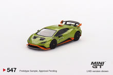 Load image into Gallery viewer, (Preorder) Mini GT 1:64 Lamborghini Huracán STO – Verde Citrea – Mijo Exclusives