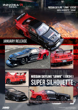 Load image into Gallery viewer, Inno 1/64 NISSAN SKYLINE &quot;LBWK&quot; (ER34) SUPER SILHOUETTE  &quot;ADVAN&quot; LIVERY