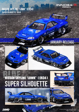 Load image into Gallery viewer, Inno 1/64 NISSAN SKYLINE &quot;LBWK&quot; (ER34) SUPER SILHOUETTE  BLUE METALLIC
