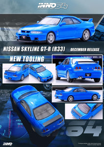 INNO64 NISSAN SKYLINE GT-R (R33) Championship Blue