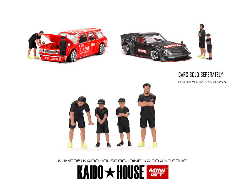 Kaido House x Mini GT 1:64 Figurine Set of 4 Kaido & Sons – Limited Edition