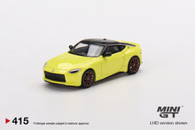 Load image into Gallery viewer, Mini GT 1:64 Mijo Exclusives USA Nissan Z Proto Spec 2023 Ikazuchi Yellow Limited Edition
