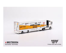 Load image into Gallery viewer, Mini GT 1:64 LB Racing Transport Mercedes Benz Actros With Nissan S15 Silvia Presentation