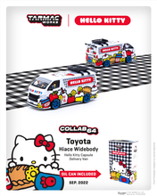 Load image into Gallery viewer, Tarmac Works 1/64 Toyota Hiace Widebody, Hello Kitty Capsule With Hello Kitty Metal Oil can