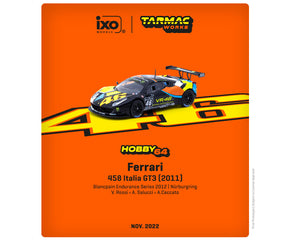Tarmac Works 1:64 Ferrari 458 Italia GT3 (2011) Blancpain Endurance Series 2012 #46 – NURBURGRING V. Rossi / A. Salucci / A.Ceccato