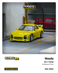 Tarmac Works 1:64 Global 64 Mazda RX-7 (FD3S) Mazdaspeed A-Spec Competition Yellow