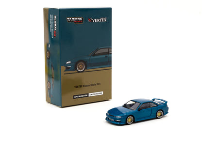Tarmac Works 1/64 VERTEX Nissan Silvia S14  Blue Green Metallic - Japan Special Edition - GLOBAL64