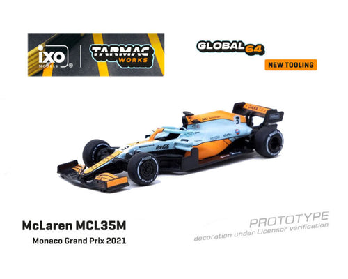 Tarmac Works 1:64 McLaren MCL35M Monaco Grand Prix 2021 #3 Daniel Ricciardo
