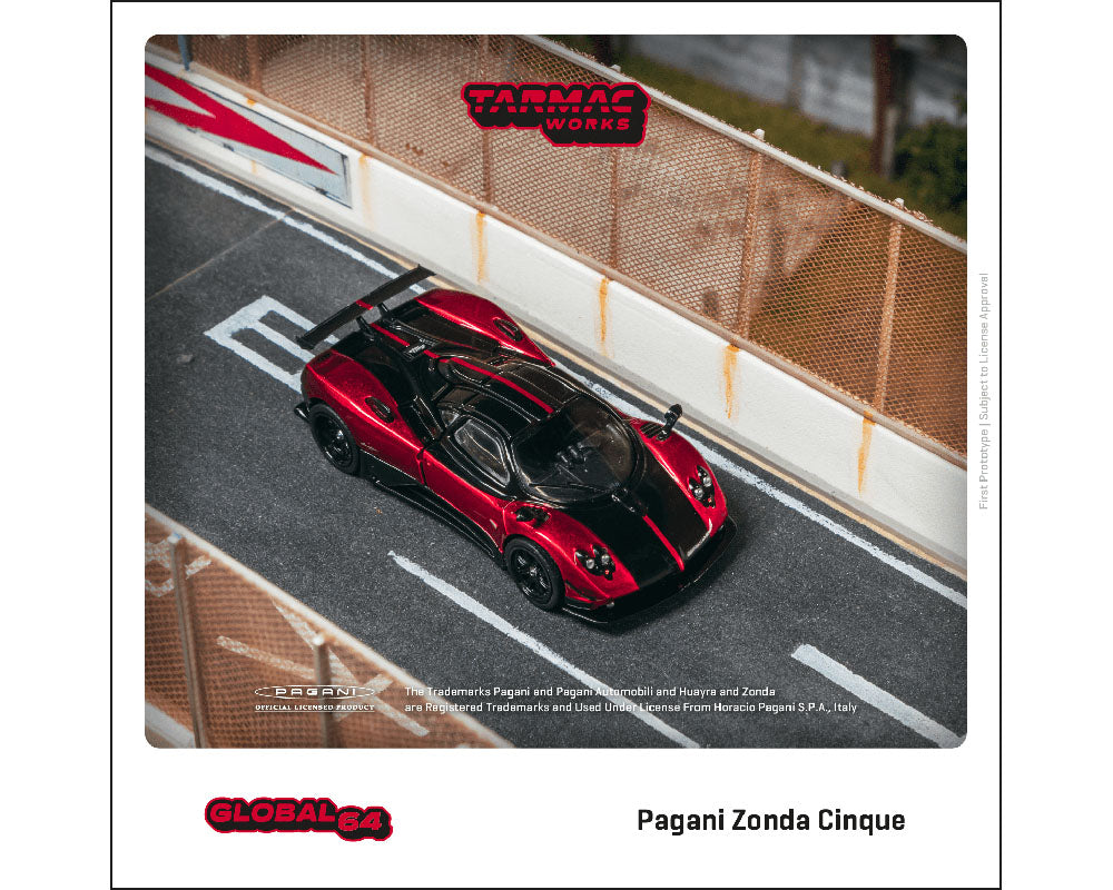 Tarmac Works 1:64 Global64 Pagani Zonda Cinque Rosso Dubai