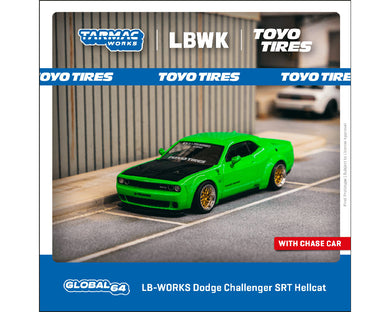 (Preorder) Tarmac Works 1:64 LB-WORKS Dodge Challenger SRT Hellcat- Green Metallic – Global64