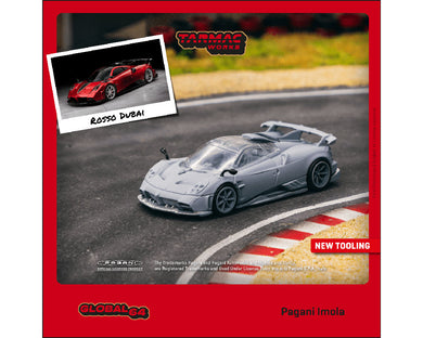 (Preorder) Tarmac Works 1:64 Pagani Imola – Rosso Dubai – Global