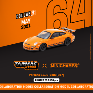 (Pre order) Tarmac Works x Minichamps 1:64 Porsche 911 GT3 RS (997) Orange *** Limited to 1500pcs ***