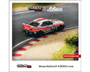 (Preorder) Tarmac Works 1:64 Nissan Skyline GT-R (R34) Z-tune – White/Red/Black- Collab64