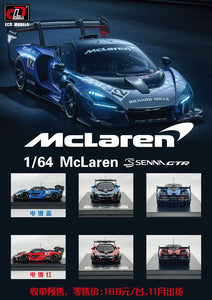 1:64 LCD McLaren Senna GTR Chrome Blue/Red