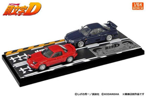 Modeler's 1:64 Scale Initial D Mazda MX-5 vs Nissan R34 GT-R Diorama Set