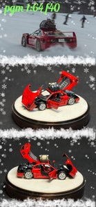 PGM 1:64 Ferrari F40 Snow Diecast full open Limited Edition
