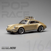 Load image into Gallery viewer, Pop Race 1/64 Singer 911 Gold with Luggage