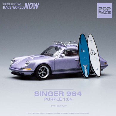 Pop Race 1/64 Singer 911 Purple with Surfboards