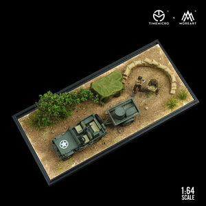 Time Model 1:64 Willy Jeep WW2 with trailer