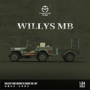 Time Model 1:64 Willy Jeep WW2 with trailer