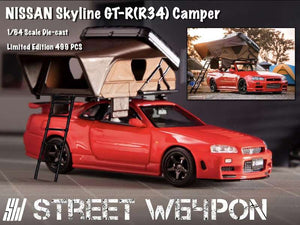 Street Weapon 1/64 Nissan Skyline GT-R (R34) Red with Camper