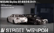 Load image into Gallery viewer, (Pre Order) Street Weapon 1/64 Nissan Skyline GT-R (R34) Snow